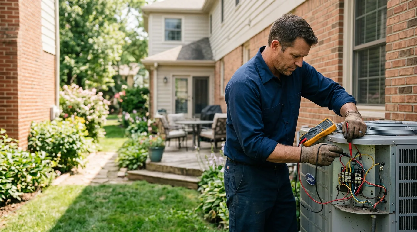 HVAC technician working near Baldwin Place, NY